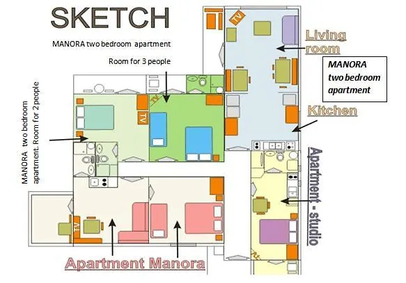 Manora 2 Bedroom דירה Sućuraj